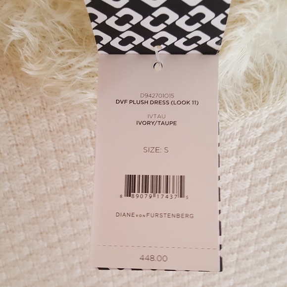 Diane Von Furstenberg Plush Dress Look 11 Ivory S - Picture 5 of 11